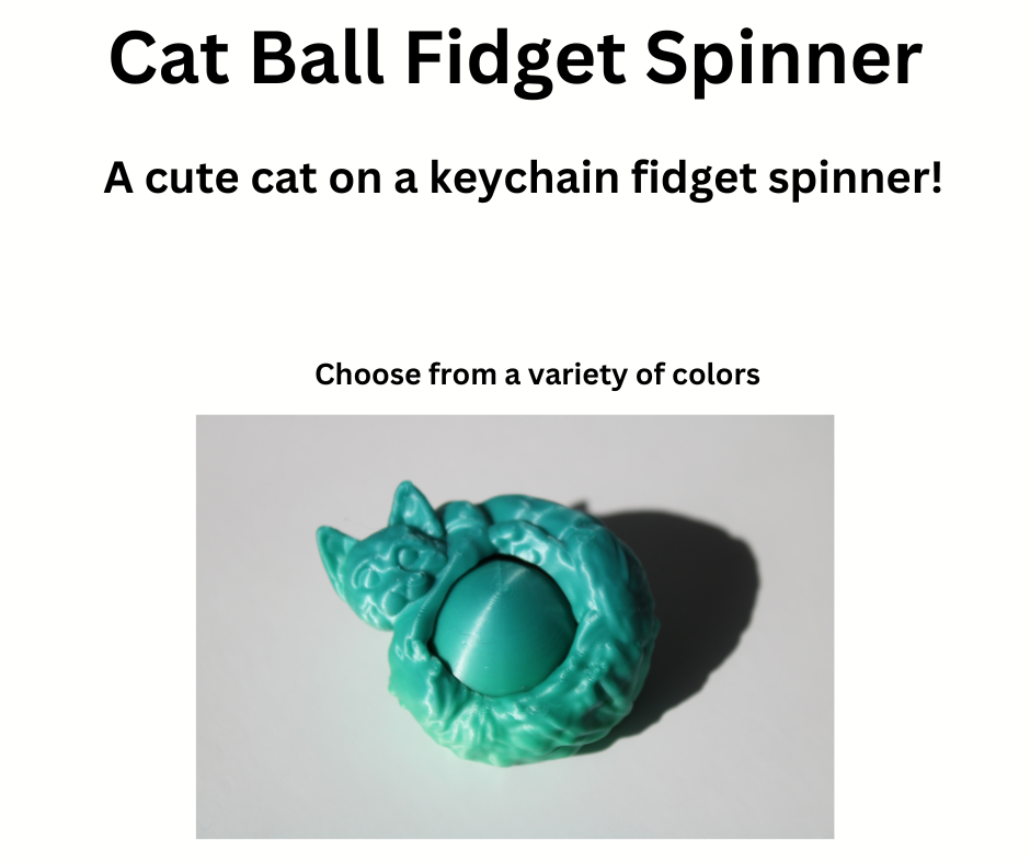 Cat w/Ball Fidget Spinner