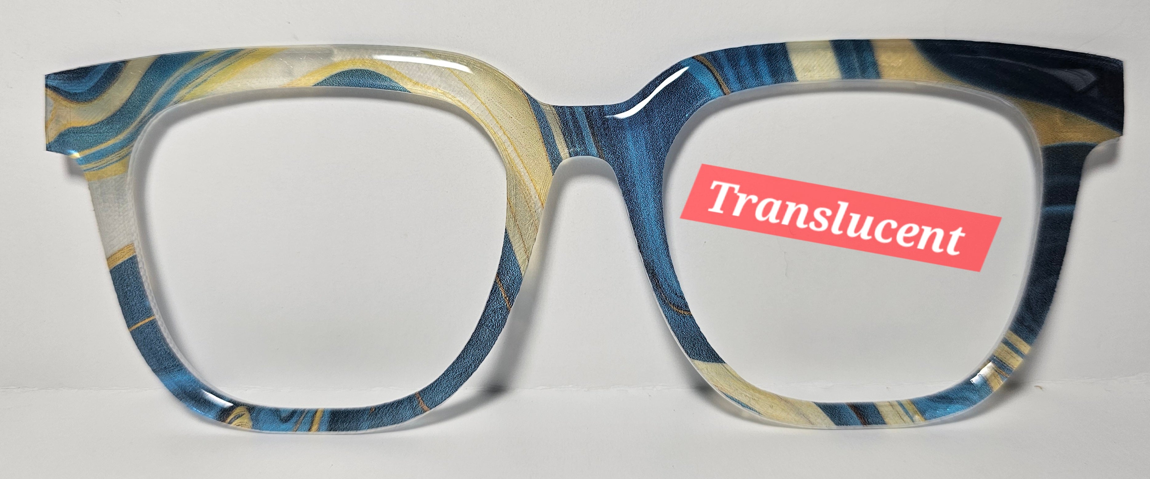 R11 Translucent Blue Marble Swirls
