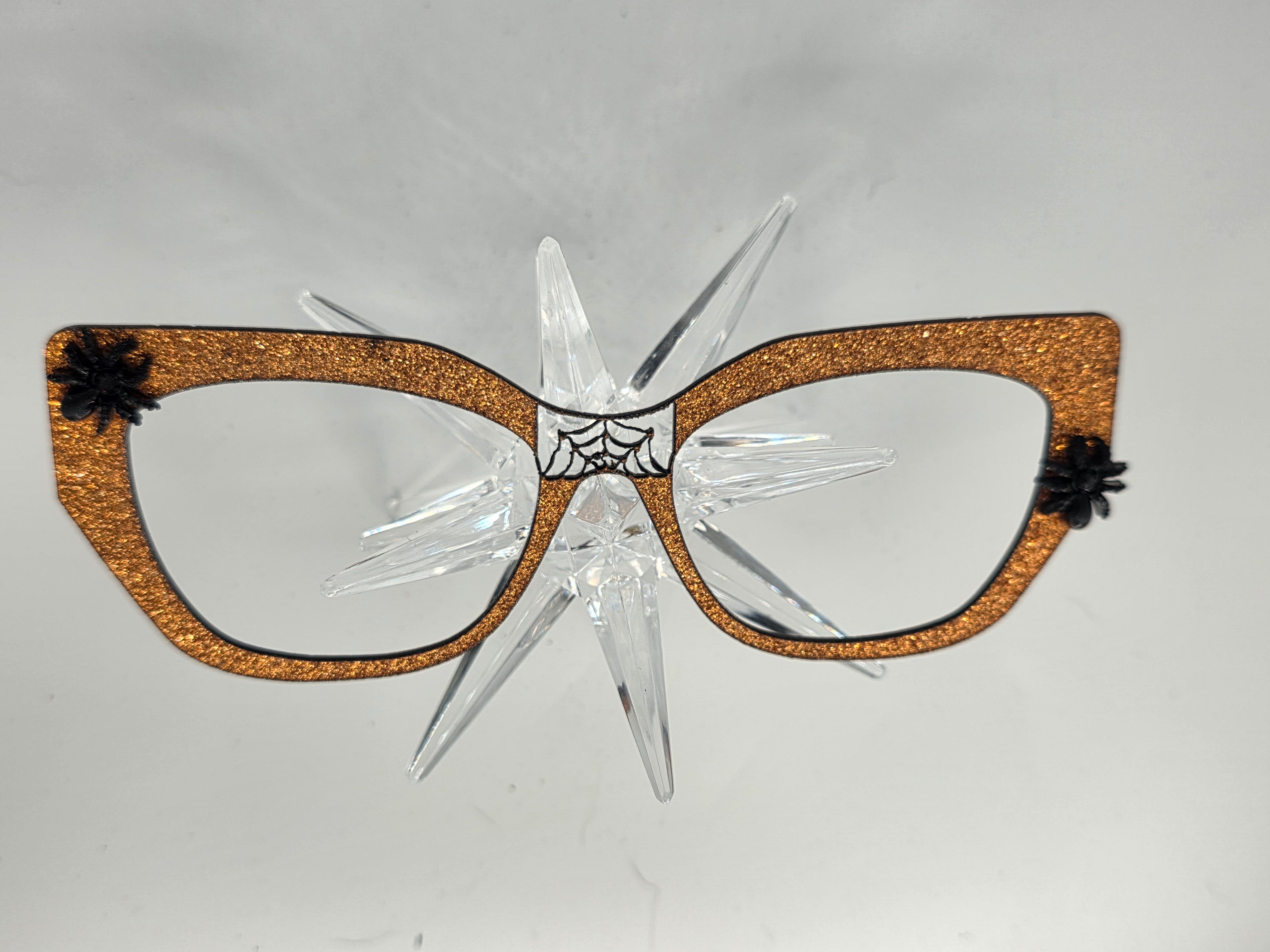 Orange Glitter Webs