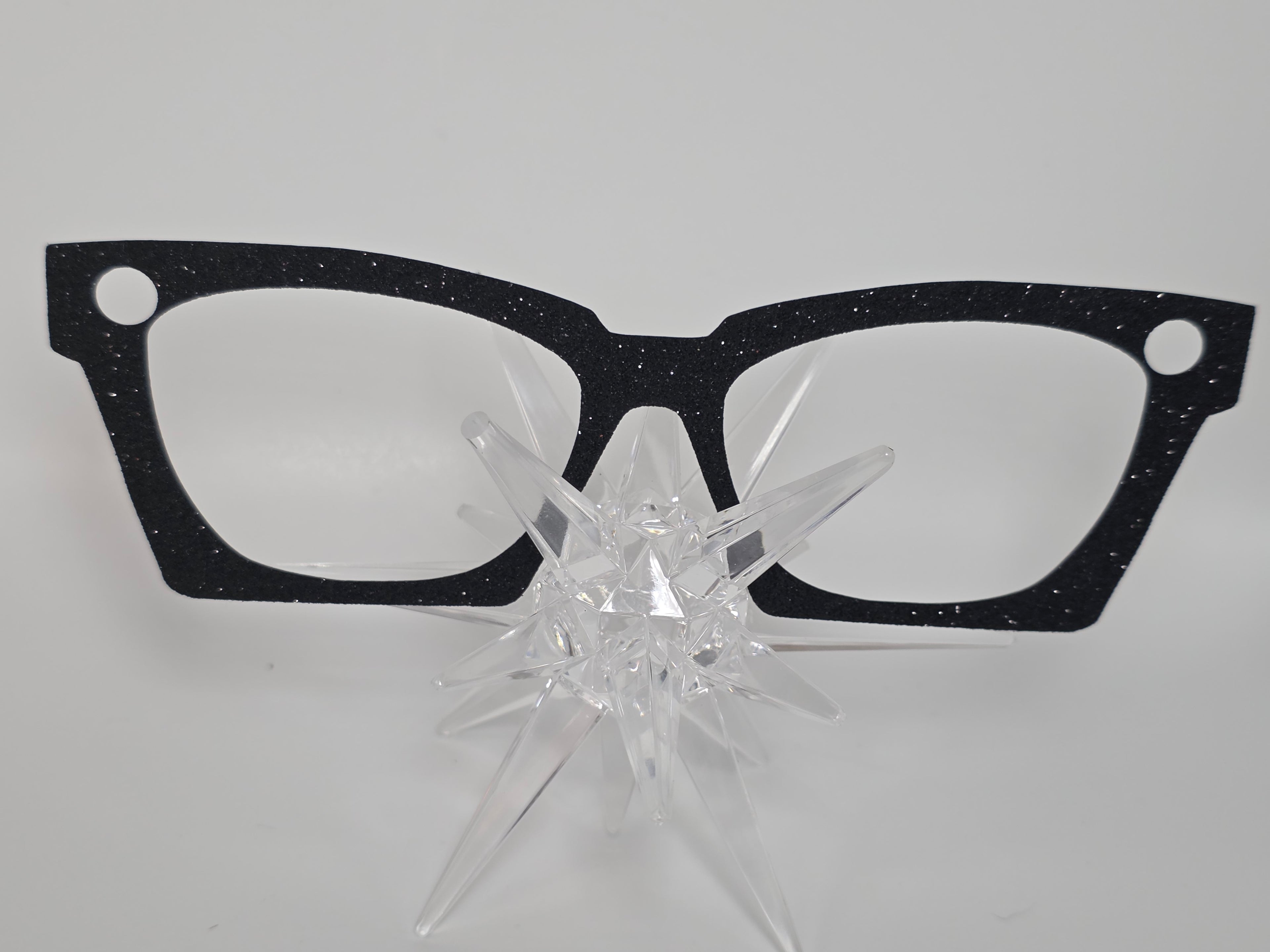 Silver Mirror/Black Glitter Slip